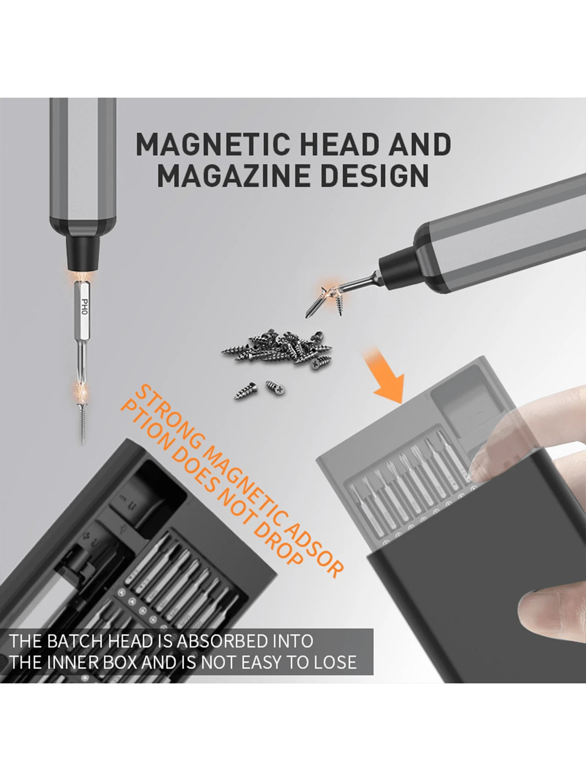 68 in 1 Electric Screwdriver with 64 Magnetic Bits, Precision Screwdriver Cordless Repair Tool for Phone Camera Laptop Watch