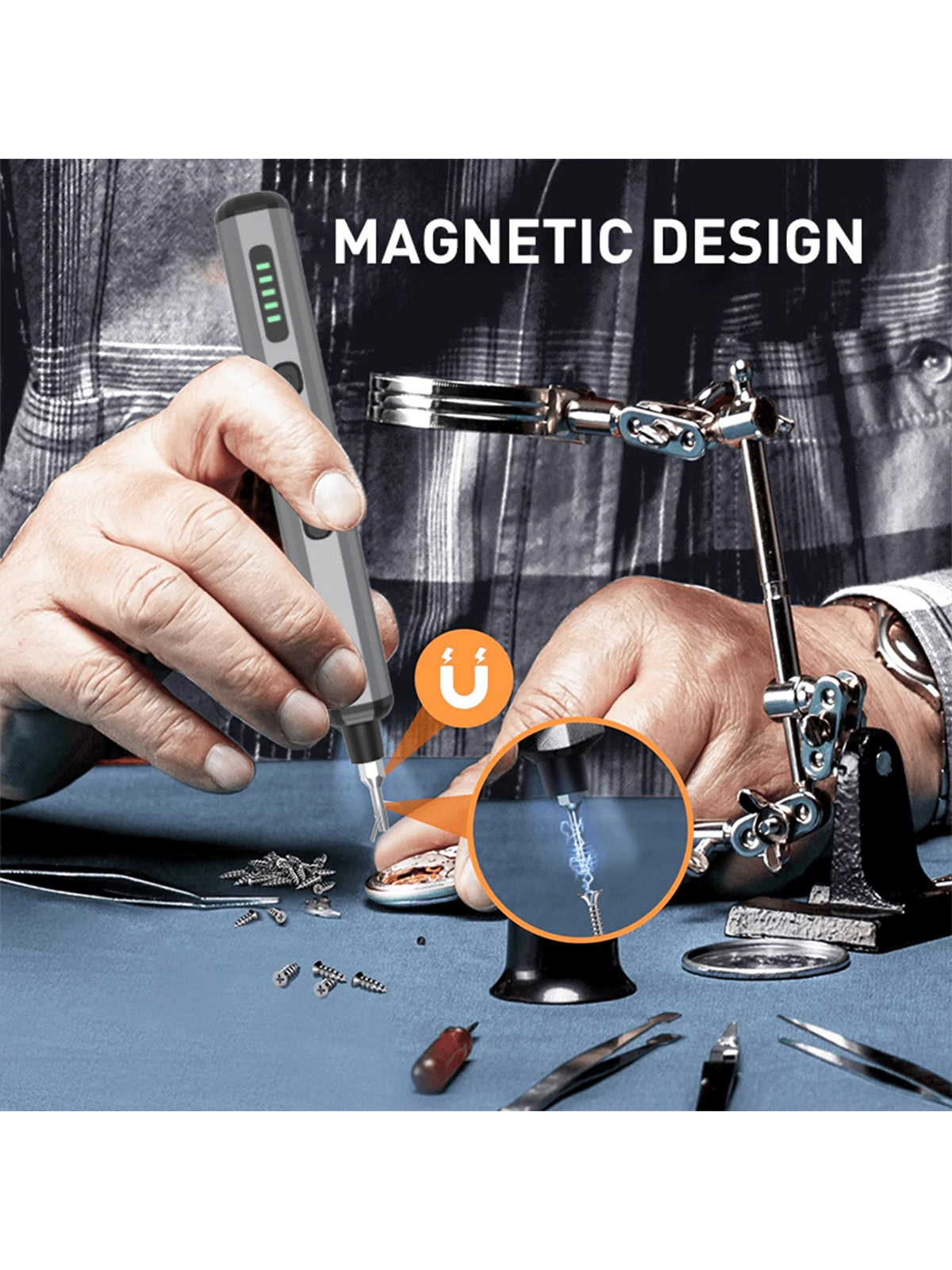 68 in 1 Electric Screwdriver with 64 Magnetic Bits, Precision Screwdriver Cordless Repair Tool for Phone Camera Laptop Watch