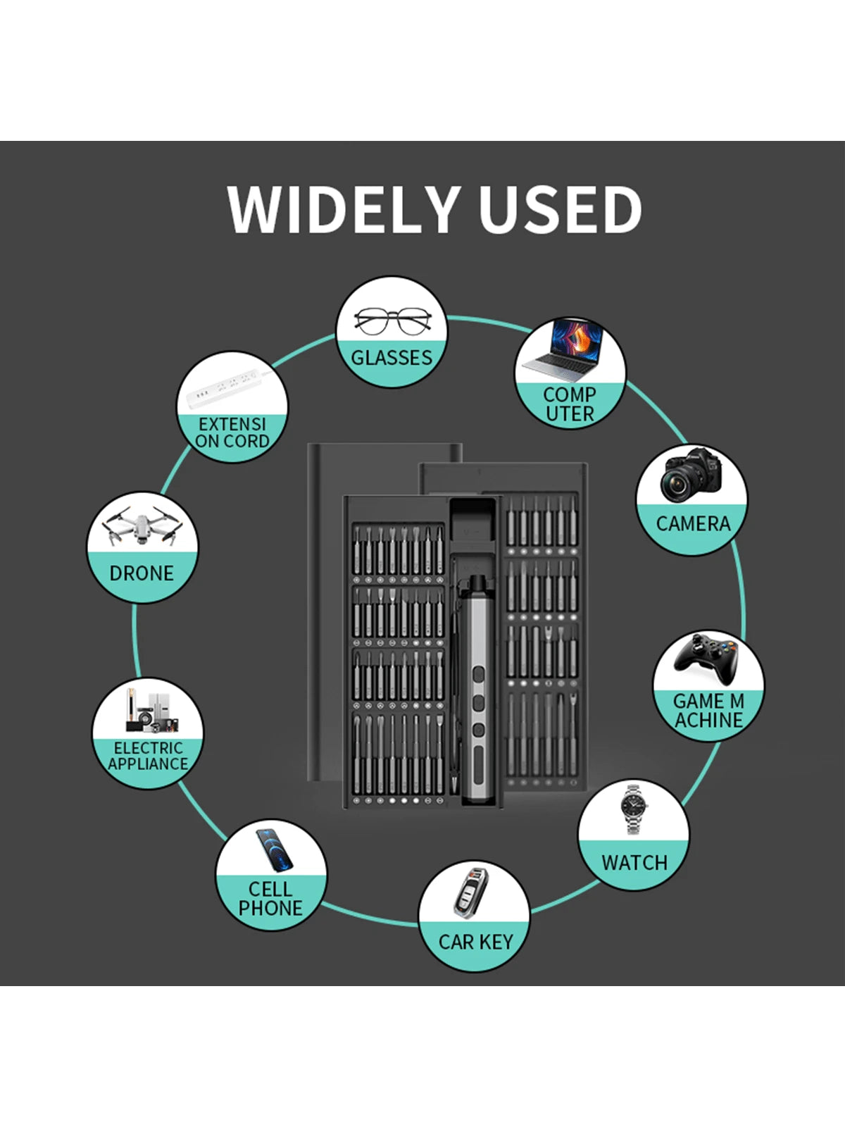 68 in 1 Electric Screwdriver with 64 Magnetic Bits, Precision Screwdriver Cordless Repair Tool for Phone Camera Laptop Watch