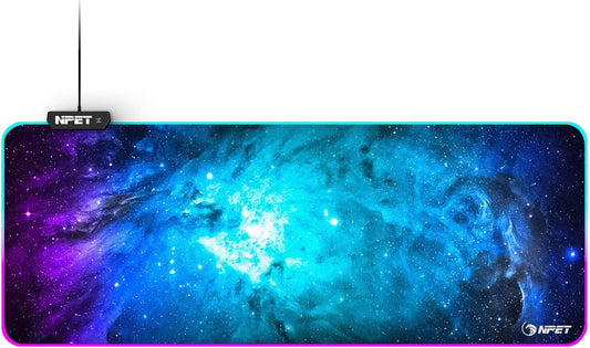 MP02-SP Gaming Mouse Pad, Cloth Mouse Pad, Anti-Slip Base, RGB Backlit, Stitched Edges, Water-Resistant, Optimized for Gaming Sensors, XL