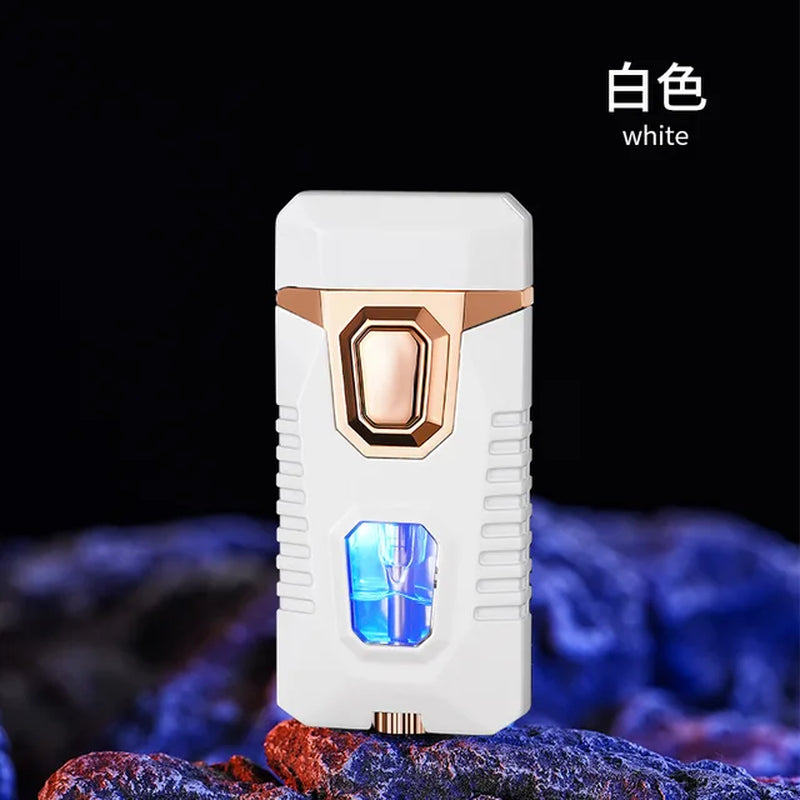 New Metal Windproof Cigar Lighters Butane Gas Lighter Creative Torch Jet Lighter Dual Fire Smoking Accessories Gadgets for Men